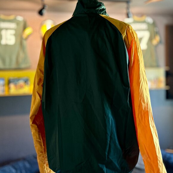 NFL Green Bay Packers XL Windbreaker Jacket Pullover Green Gold GIII Quarter Zip - Picture 3 of 7